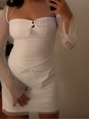 White dress with sleeves